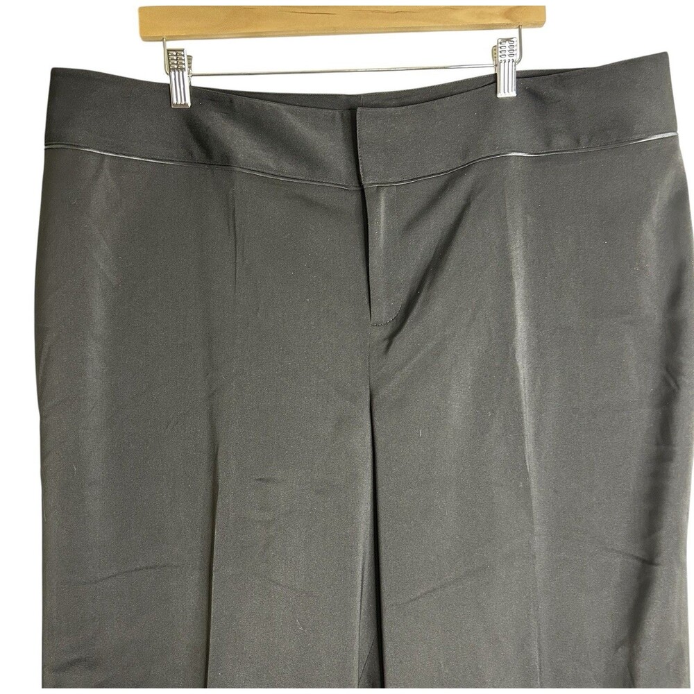 NEW Lane Bryant Wide Leg Pants Trousers Black Size 22 Satin Micro Stripe Dressy